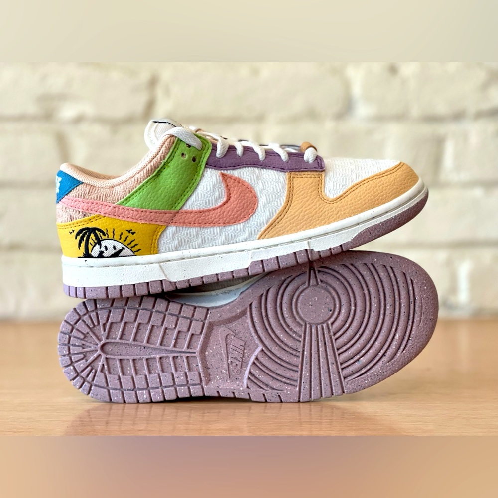 Nike Dunk Low SE Sun Club Multi Color Sail Women Size 7 Classic Shoes DQ0265-100